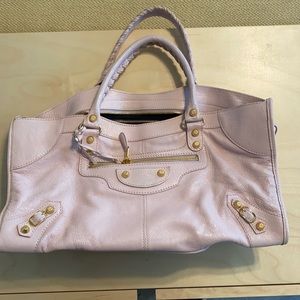 Balenciaga pink leather satchel from Paris